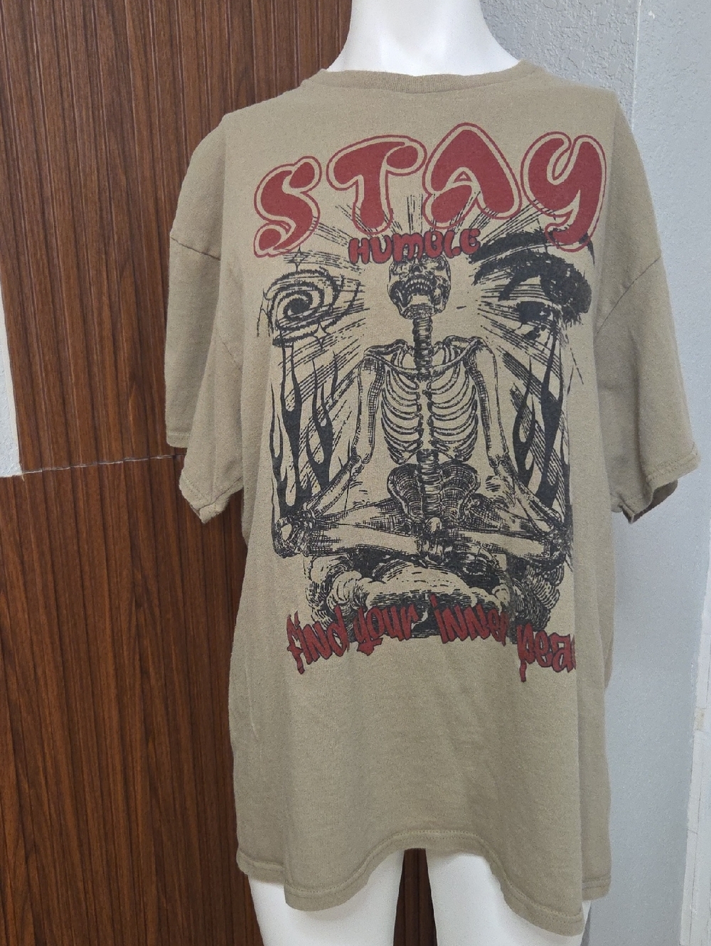 Stay Humble Graphic Tee - Tan Xl Size [1035]